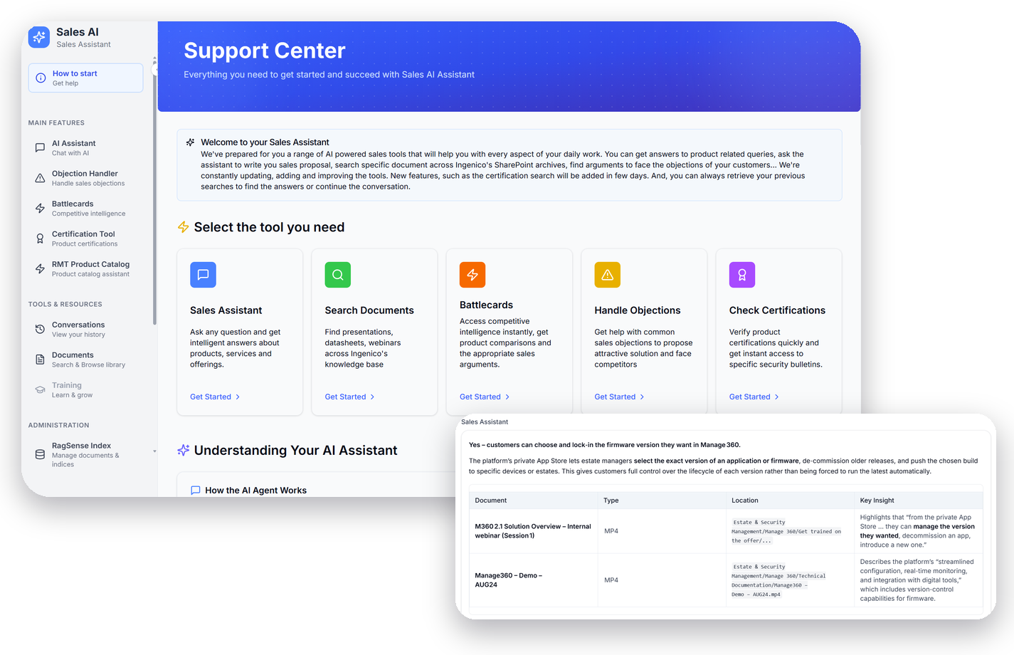 Banks & Acquirers – Sales AI workspace